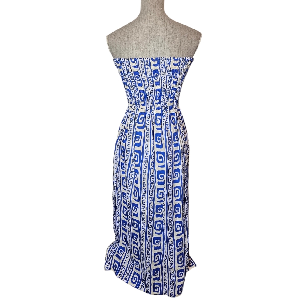 Faithfull The Brand Linen Maxi Dress Size 4 Boho Strapless Resort Vacation Greek - Picture 11 of 15